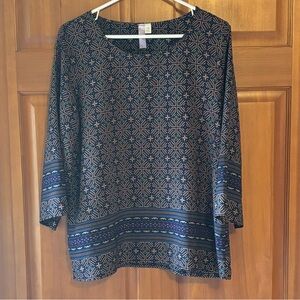 Francesca's Alya Geometric Patterned Top